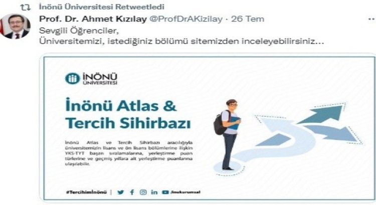 Rektör Kızılaydan öğrencilere davet