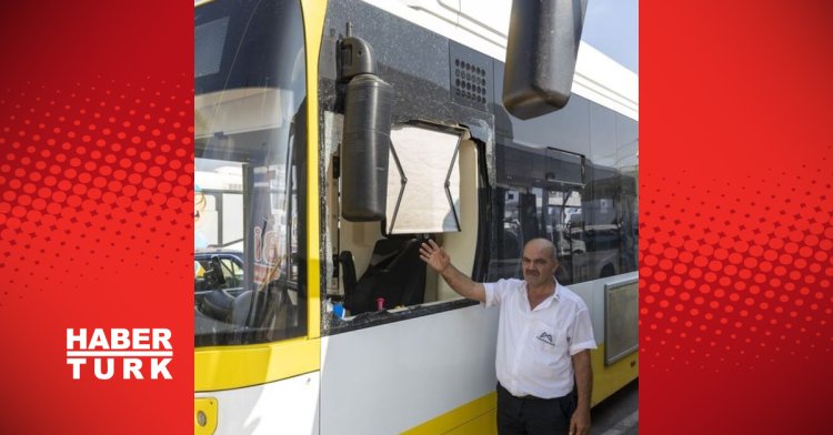 Öfkeli yolcu otobüse zarar verdi