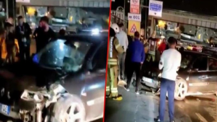 Park halindeki araçta oturan 3 hakem, arkadan gelen başka bir otomobilin çarpması sonucu yaralandı