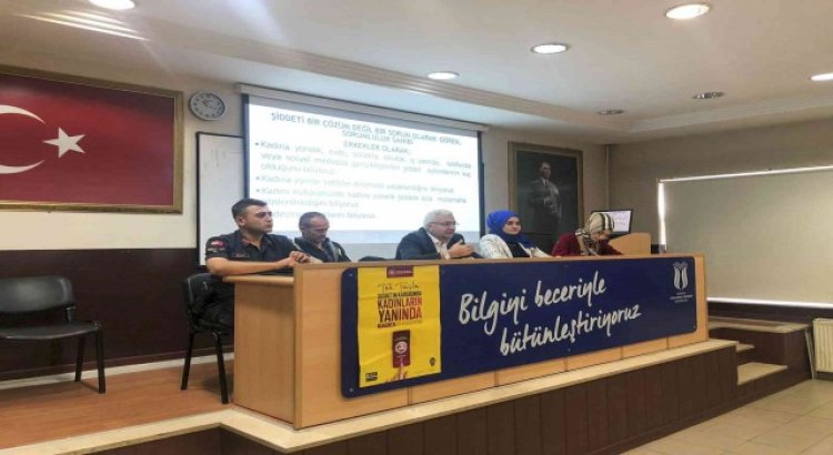 SUBÜ Geyve MYOda kadına şiddetle mücadele eğitimi