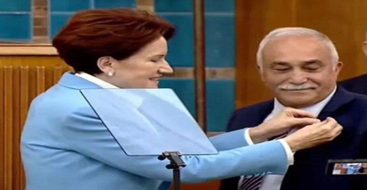 Akşener Fakıbaba’ya parti rozetini taktı