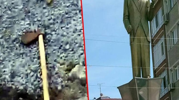 İstanbul’un göbeğinde Atatürk anıtına baltalı atak