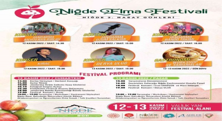 Elma Festivalinde Niğdeye yıldız yağacak