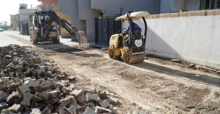 Haliliye&#039;de beton parke çalışması