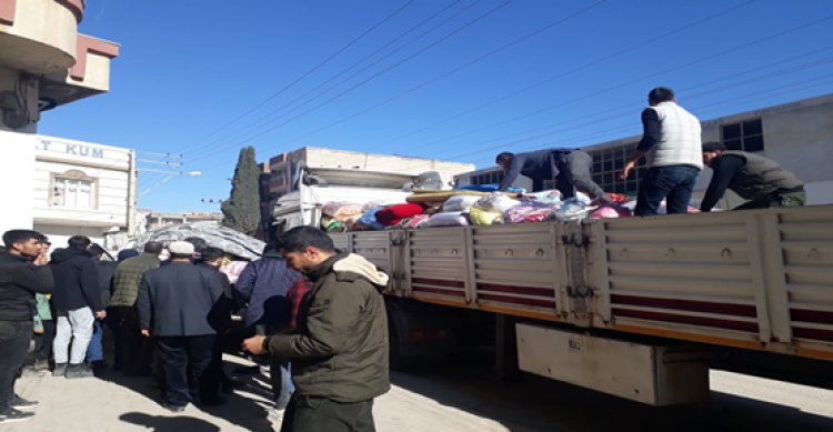 Urfa&#039;dan yardım tırlara yola çıktı