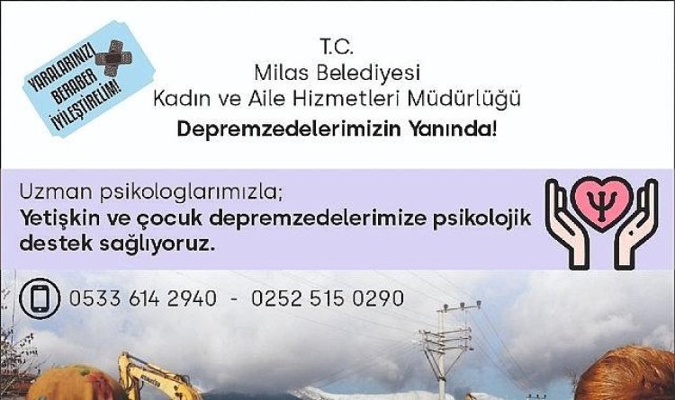 Milas Belediyesi’nden Depremzedelere Psikolojik Destek