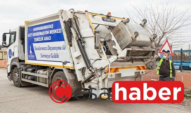 İzmir Büyükşehir Kahramanmaraş’ta günde 8 ton çöp topluyor