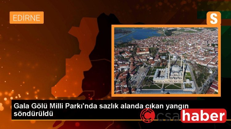 Gala Gölü Milli Parkı’nda sazlık alanda çıkan yangın söndürüldü