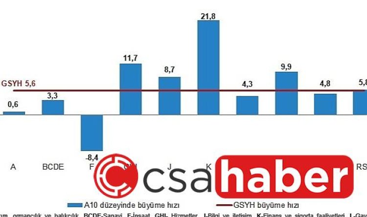 TÜİK: Gayrisafi Yurt İçi Hasıla (GSYH) 2022 yılında %5,6 arttı