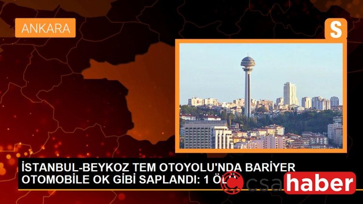 İSTANBUL-BEYKOZ TEM OTOYOLU’NDA BARİYER OTOMOBİLE OK GİBİ SAPLANDI: 1 ÖLÜ