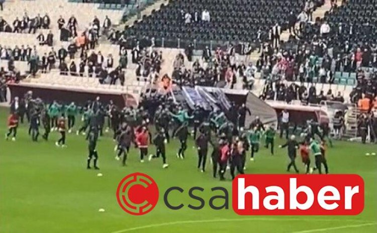 Bursaspor-Amed maçı öncesi saha karıştı