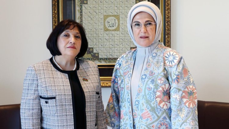 Emine Erdoğan, Azerbaycan Meclis Başkanı Gafarova’yla bir araya geldi