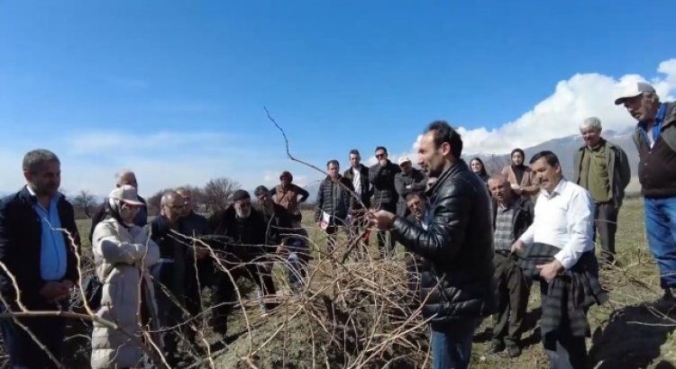 Erzincanda çiftçilere tarla okulu eğitimi verildi