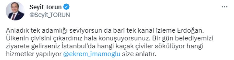 CHP’den “İstanbul’a bir çivi çakmadılar” diyen Cumhurbaşkanı Erdoğan’a yanıt: Belediyemize gelirsen İmamoğlu hizmetleri anlatır