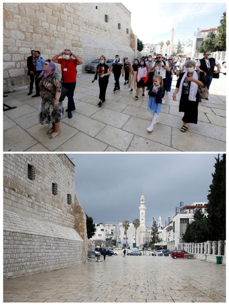 Normalde kalabalık olan yerlerden Korona virüs öncesi ve sonrası kareler