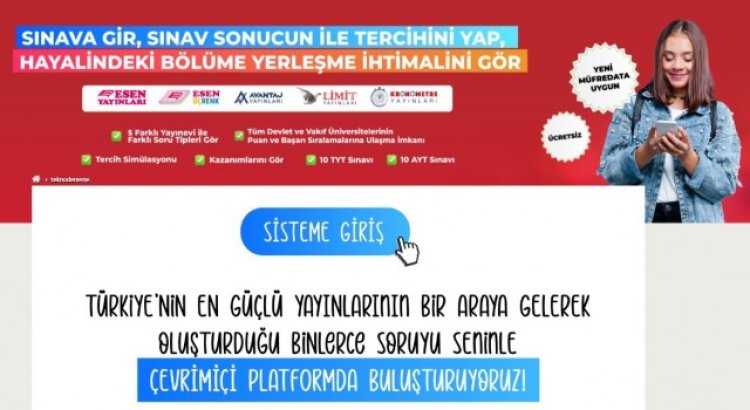 Türkiyenin her yerinden online üniversite sınav simülasyonu imkânı