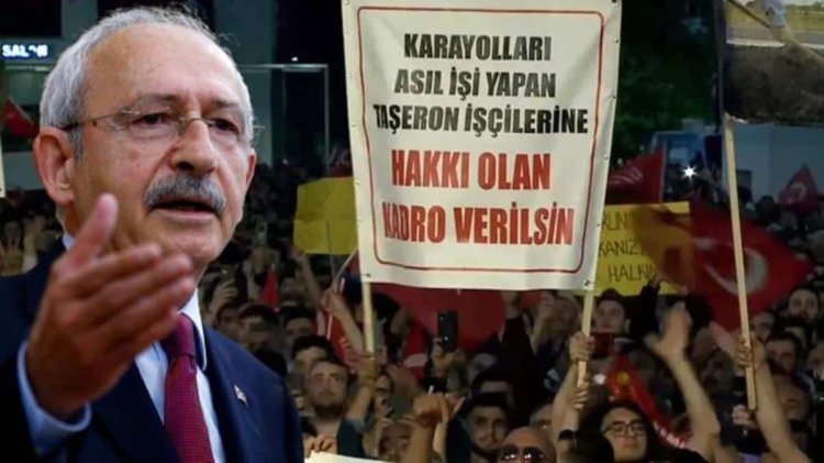 Kılıçdaroğlu, toplantıda açılan pankarta kayıtsız kalmadı: İşçiye işçi vereceğiz söz verdi