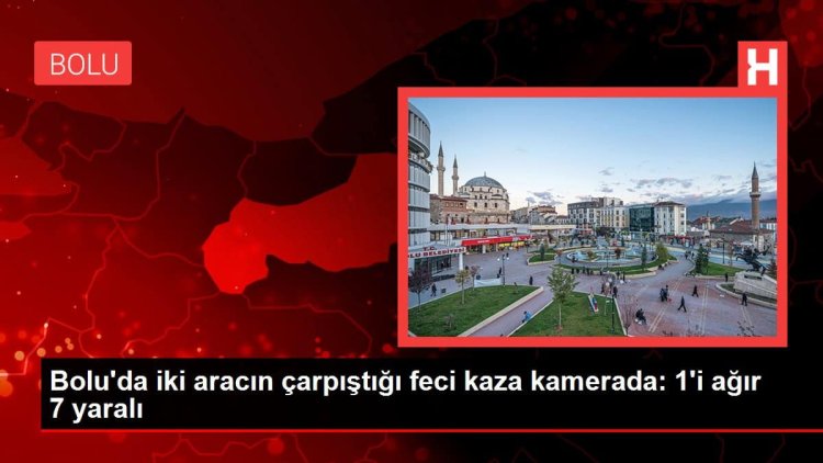 Bolu’da iki otomobilin çarpıştığı feci kaza kameralara yansıdı: 1’i ağır 7 kişi yaralandı.