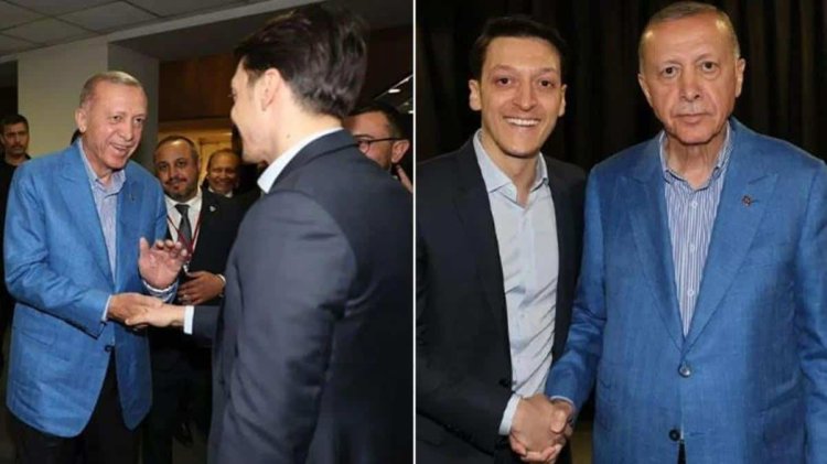 Mesut Özil yayının hemen ardından meydanı paylaştı: Her zaman yanındayız başkanım