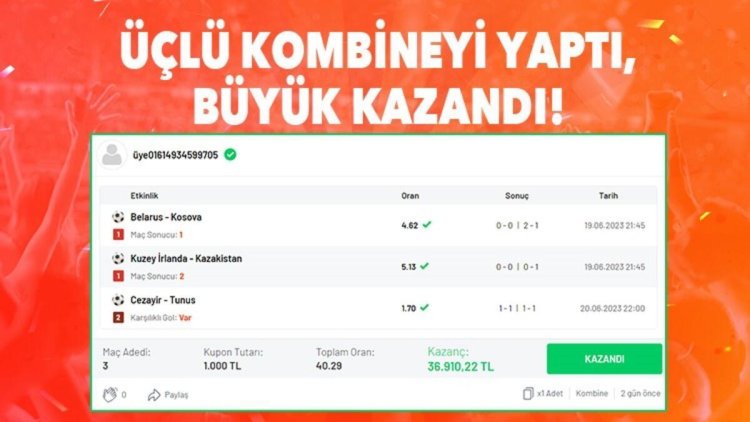 3 maçlık iddaa kuponu yaptı, 36 bin 910 TL kazandı! Milli maçlar…