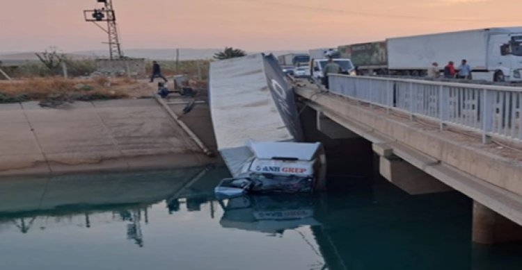 Urfa’da tır sulama kanalına düştü!