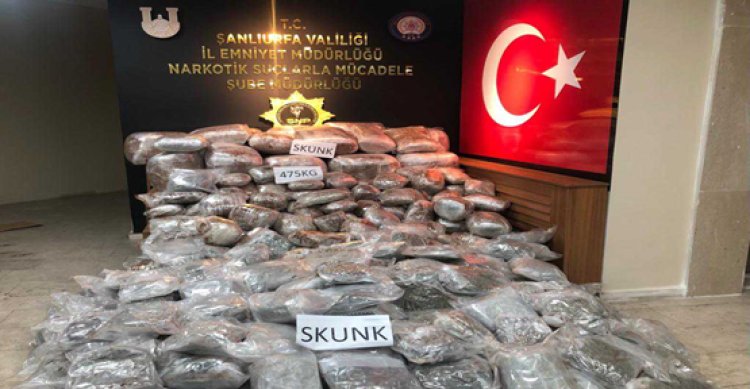 Şanlıurfa’da 90 kilo skunk maddesi ele geçirildi!