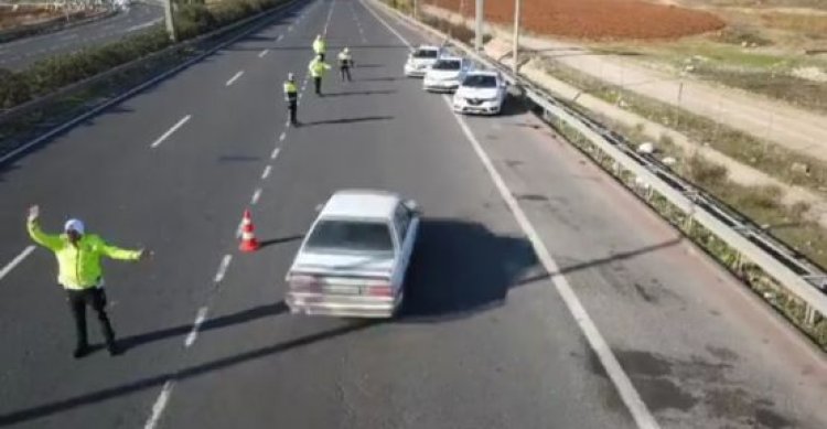 Akçakale yolunda dronlu denetim