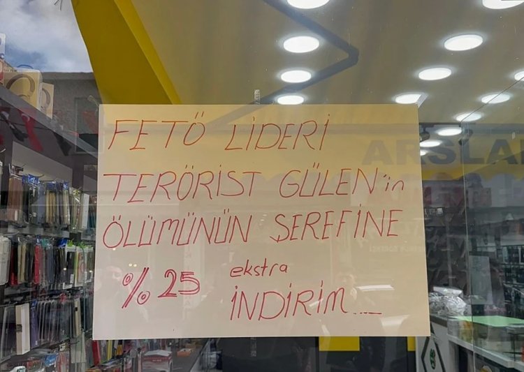 İznik’te esnaf, FETÖ elebaşı Gülen’in ölümüne özel indirim başlattı